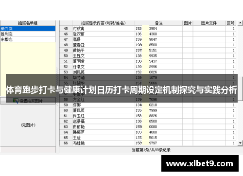 体育跑步打卡与健康计划日历打卡周期设定机制探究与实践分析